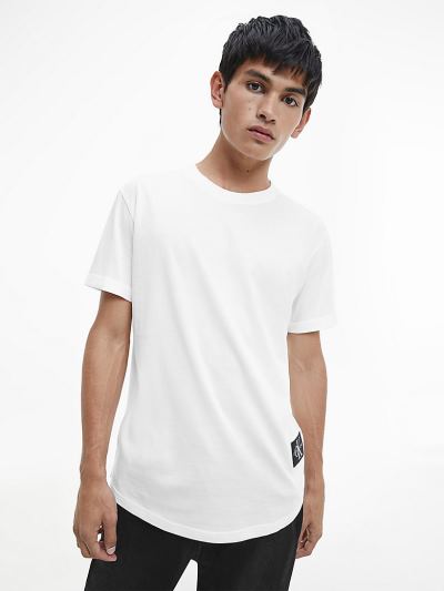 Calvin Klein Ruhák HU482945 | Calvin Klein Organic Cotton Badge Férfi Póló Világos Fehér
